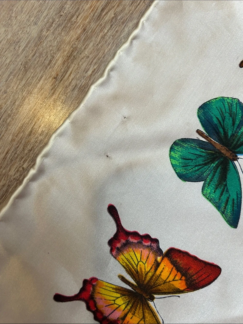 VTG silk Creazione Serica Lariana, Butterfly Print Square Scarf Italy